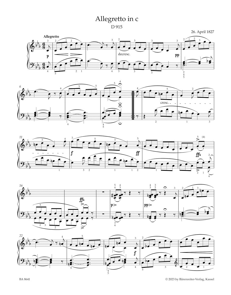 Schubert: Selected Piano Pieces – Ficks Music