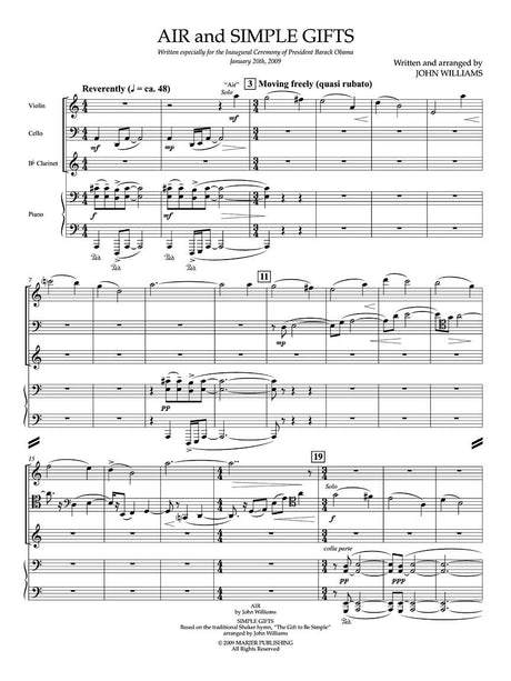 Williams: Air and Simple Gifts