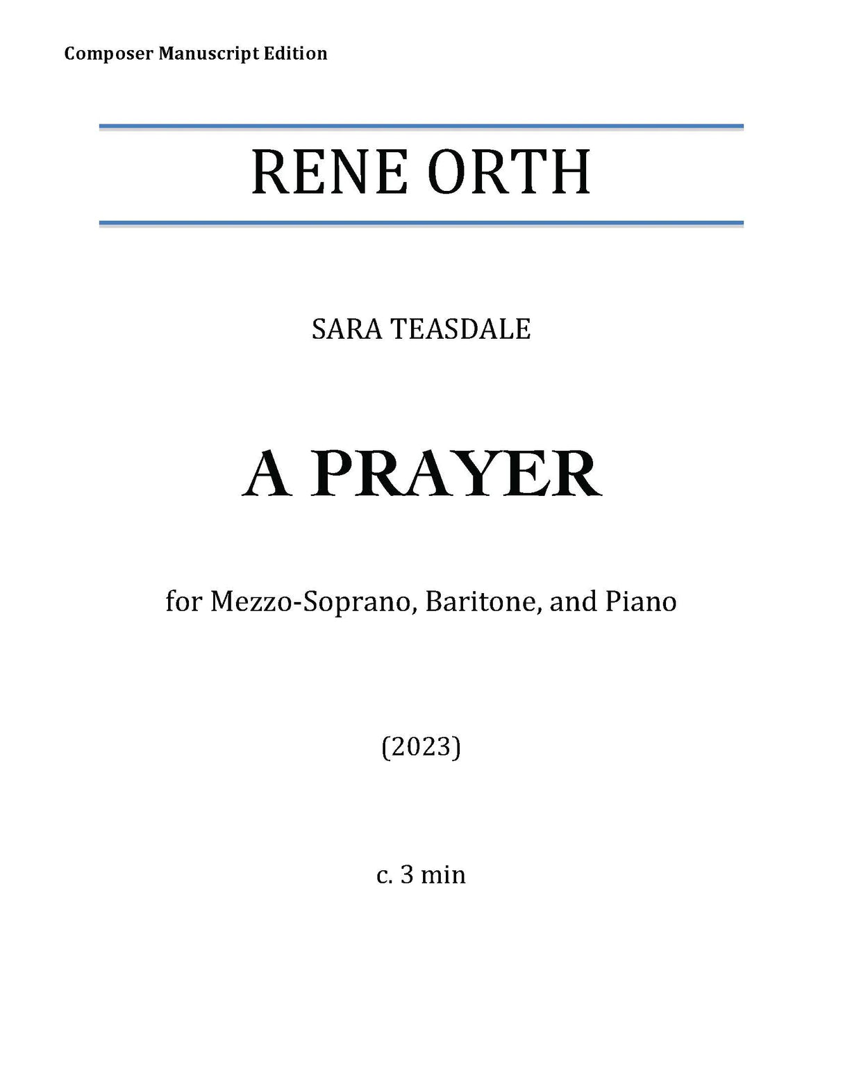 Orth: A Prayer