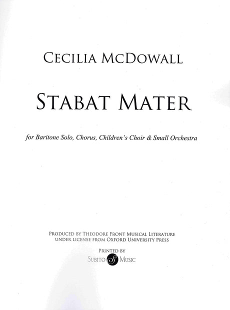 McDowall: Stabat Mater