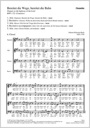 Bach: Bereitet die Wege, bereitet die Bahn , BWV 132 (Reconstruction Uwe Wolf)