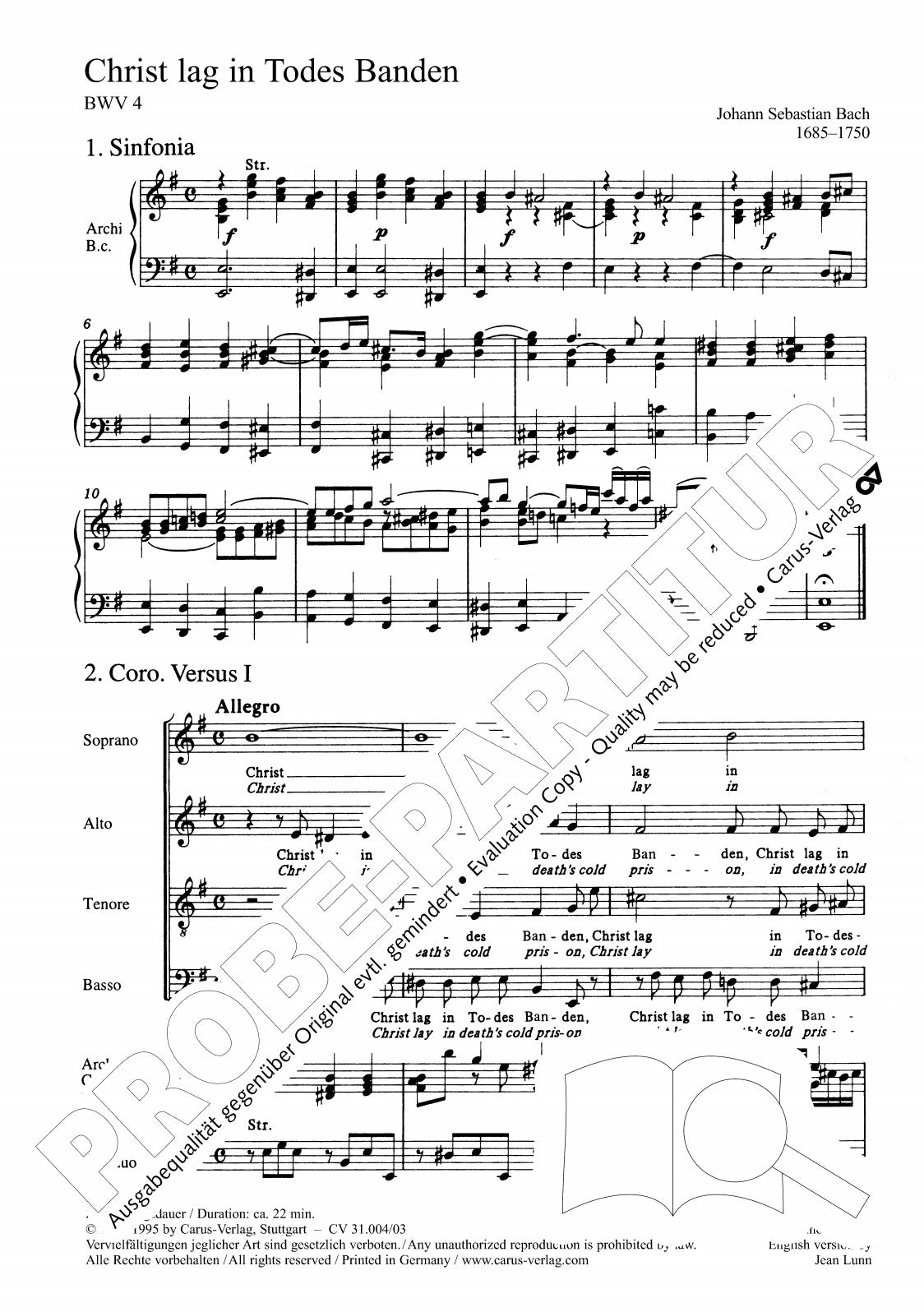 Bach: Christ lag in Todes Banden, BWV 4