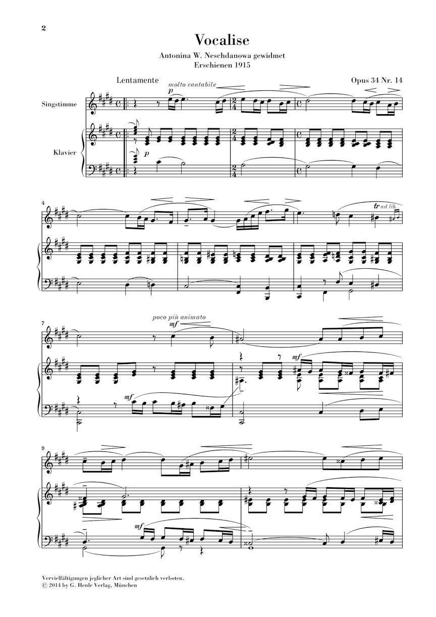 Rachmaninoff: Vocalise, Op. 34, No. 14 – Ficks Music