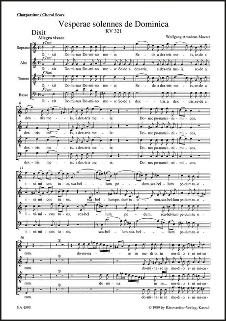 Mozart: Vesperae solennes de Dominica, K. 321