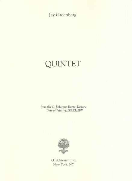 Greenberg: Quintet for Strings