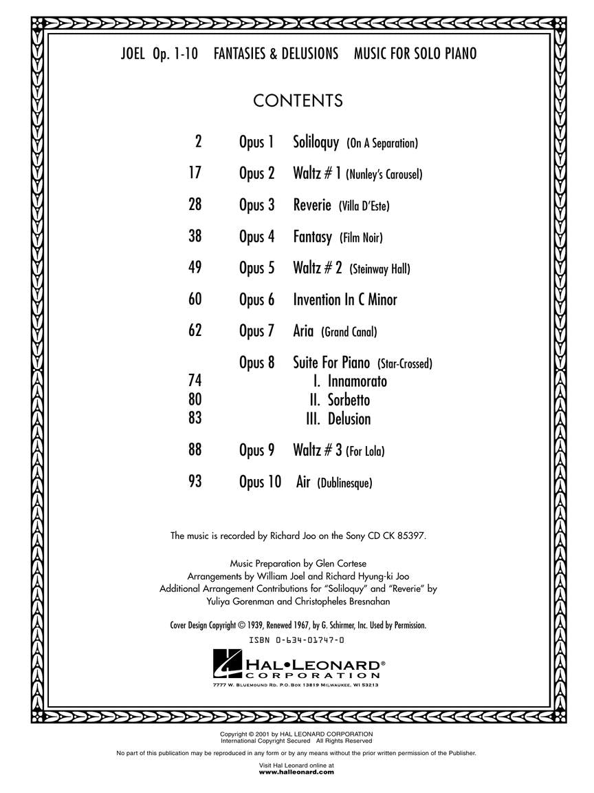 Joel: Fantasies & Delusions, Opp. 1-10