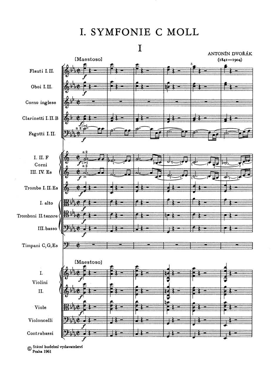 Dvořák: Symphony No. 1 in C Minor, B. 9, Op. 3