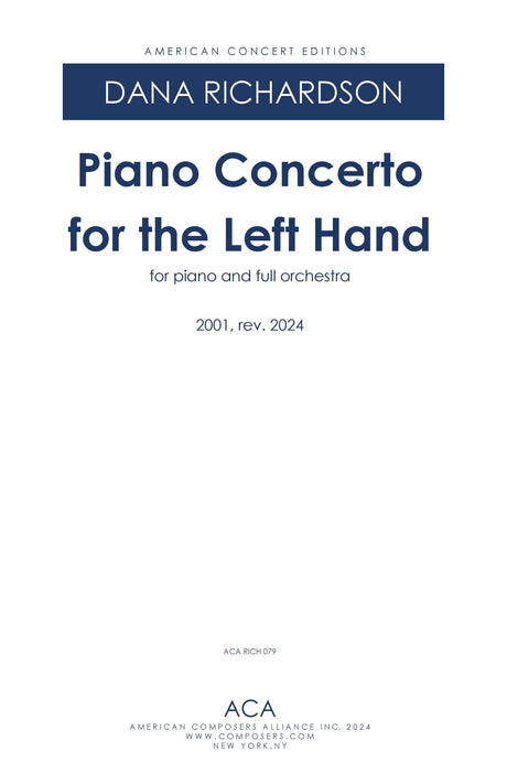 D. Richardson: Piano Concerto for the Left Hand