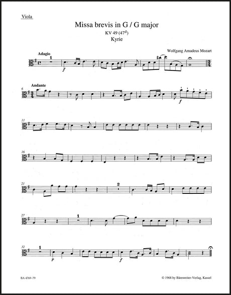 Mozart: Missa brevis in G Major, K. 49 (47d)