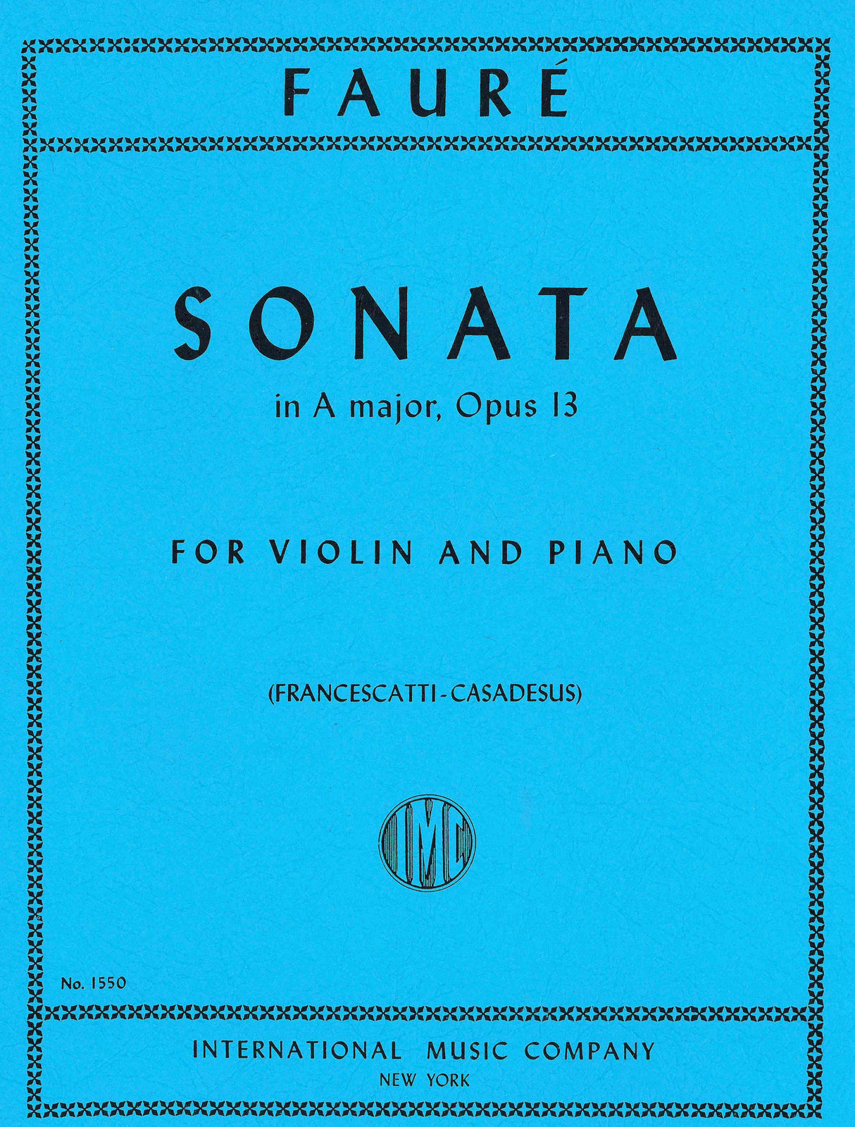 Fauré: Sonata in A Major, Op. 13