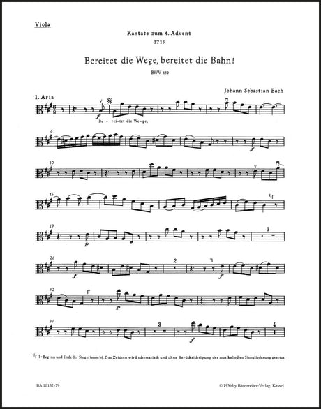 Bach: Bereitet die Wege, bereitet die Bahn, BWV 132