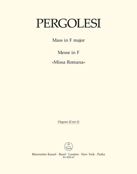 Pergolesi: Mass in F Major ("Missa Romana")
