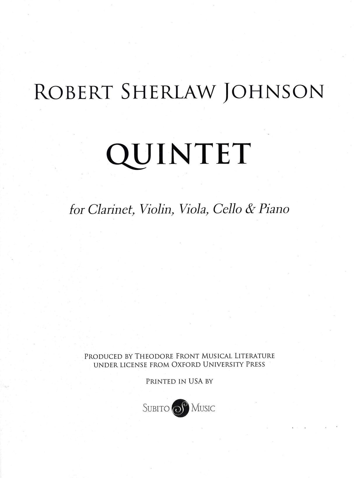 Sherlaw Johnson: Clarinet Quintet