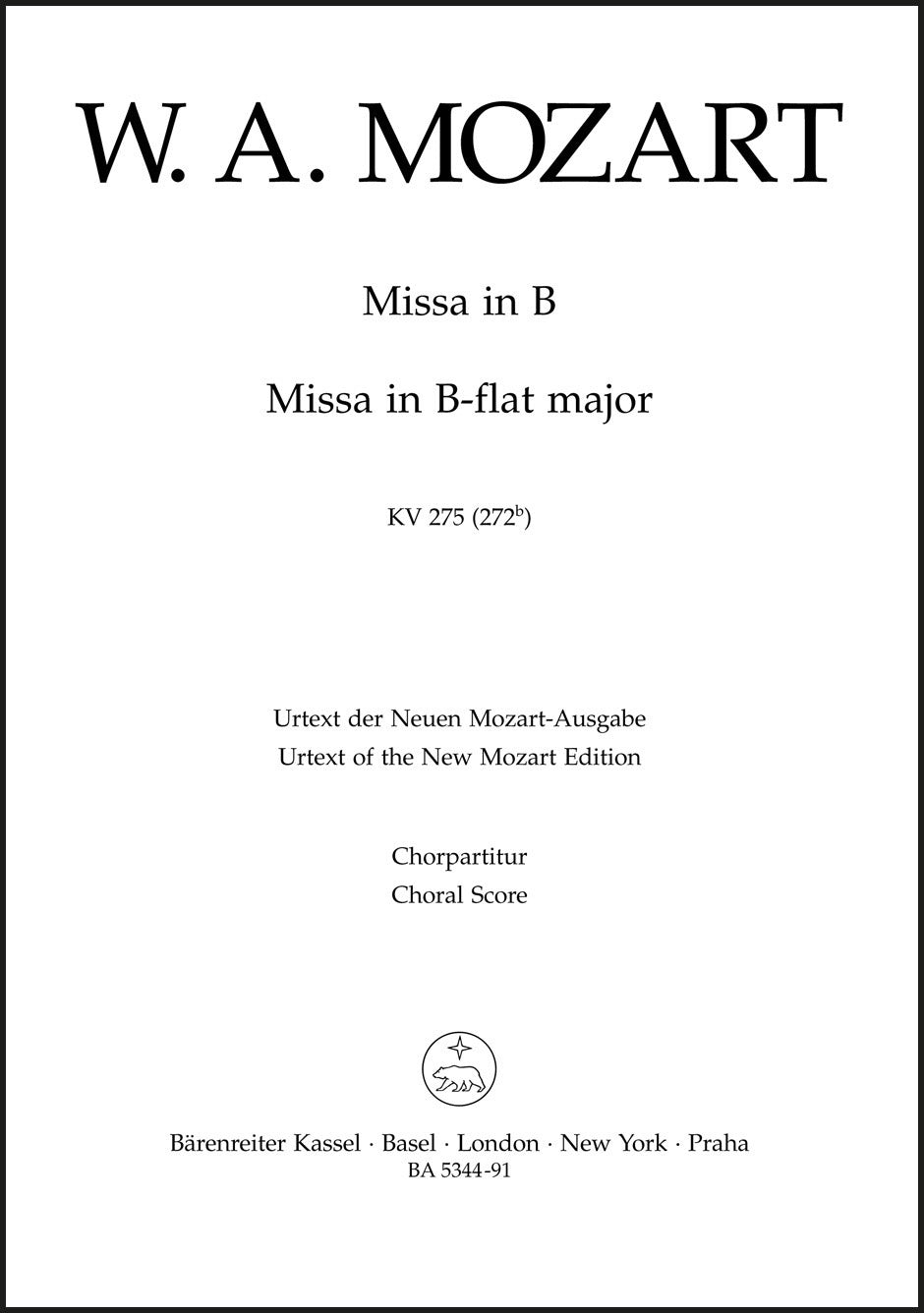 Mozart: Missa brevis in B-flat Major, K. 275 (272b) – Ficks Music