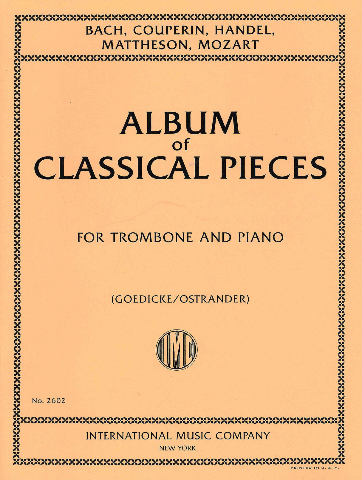 Album of Classical Pieces for Trombone and Piano