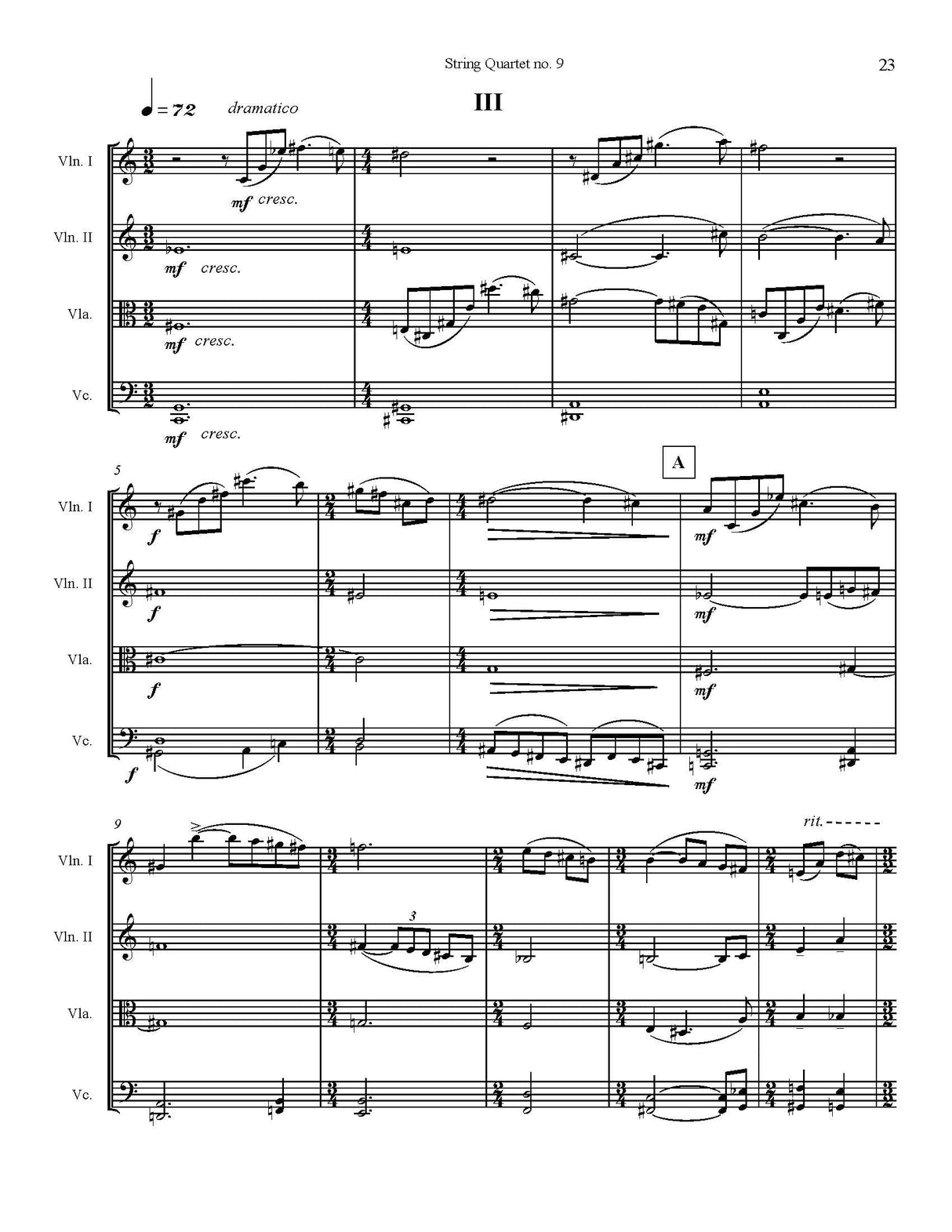 D. Richardson: String Quartet No. 9