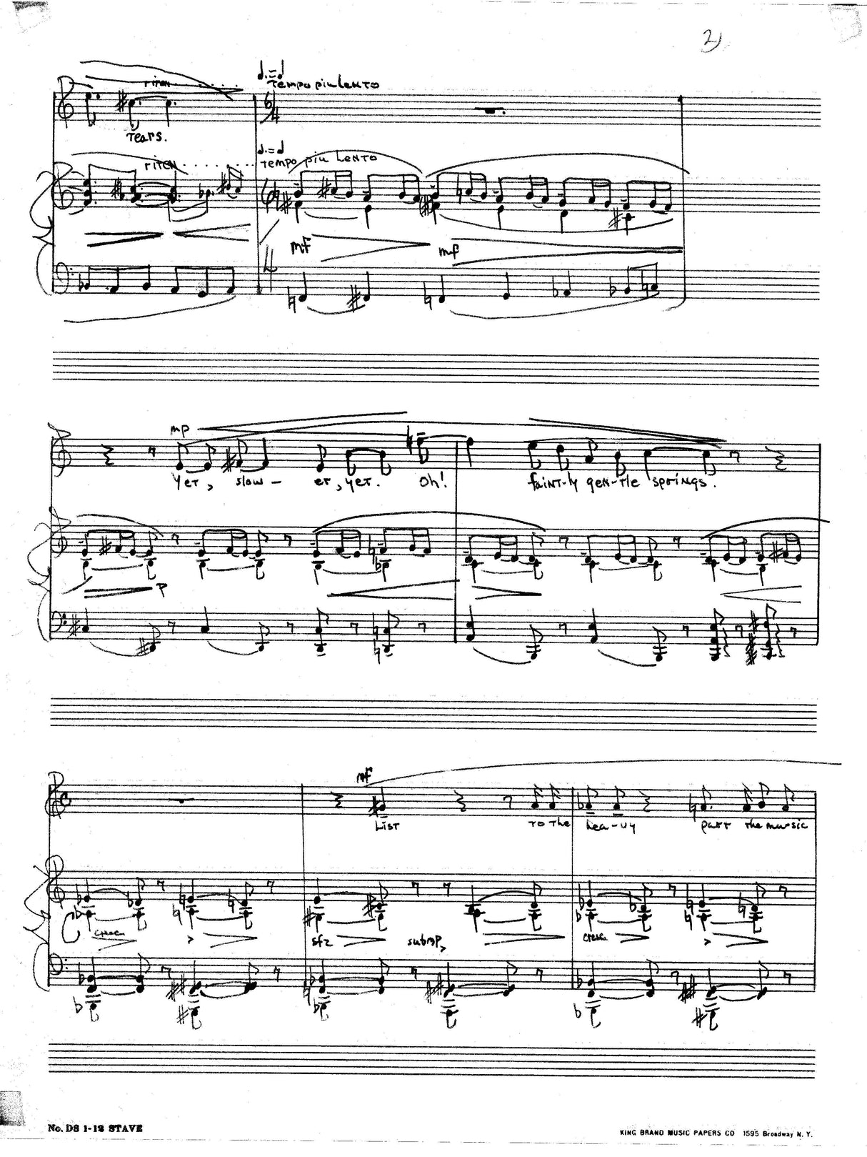 Eaton: Song To Elizabeth Bowen