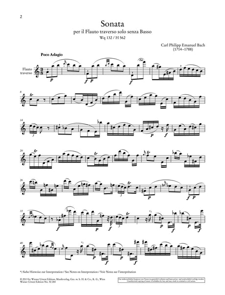C.P.E. Bach: Flute Sonata in A Minor, Wq. 132
