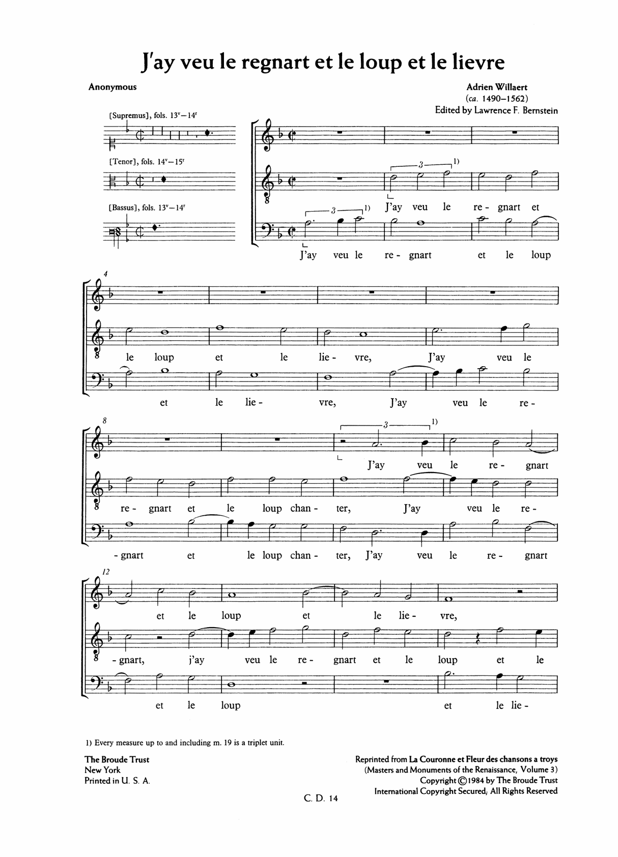 Willaert: Two Chansons