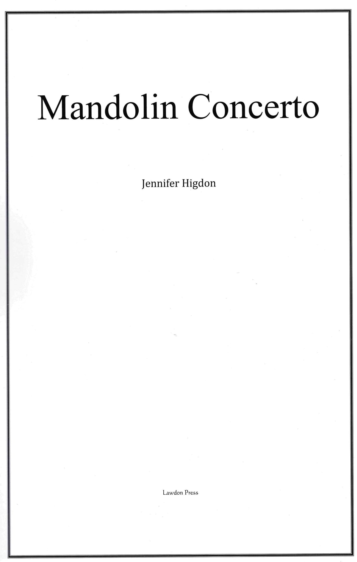 Higdon: Mandolin Concerto