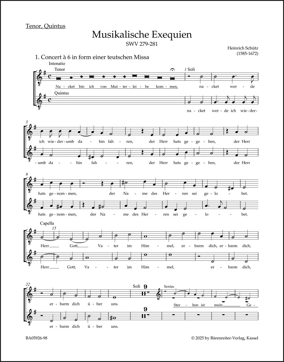 Schütz: Musikalische Exequien