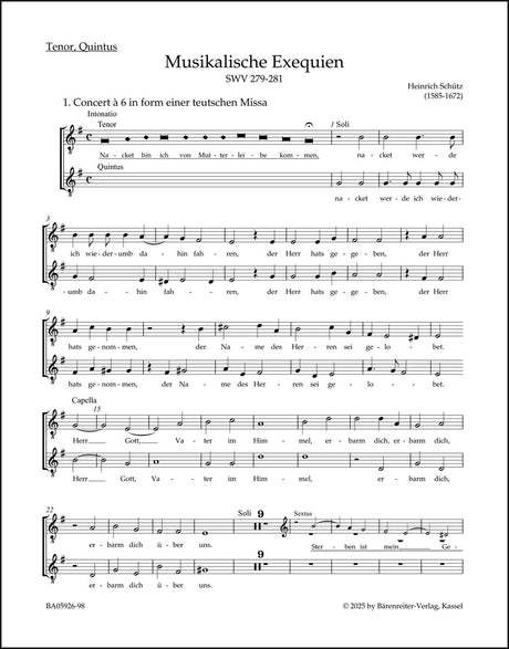 Schütz: Musikalische Exequien