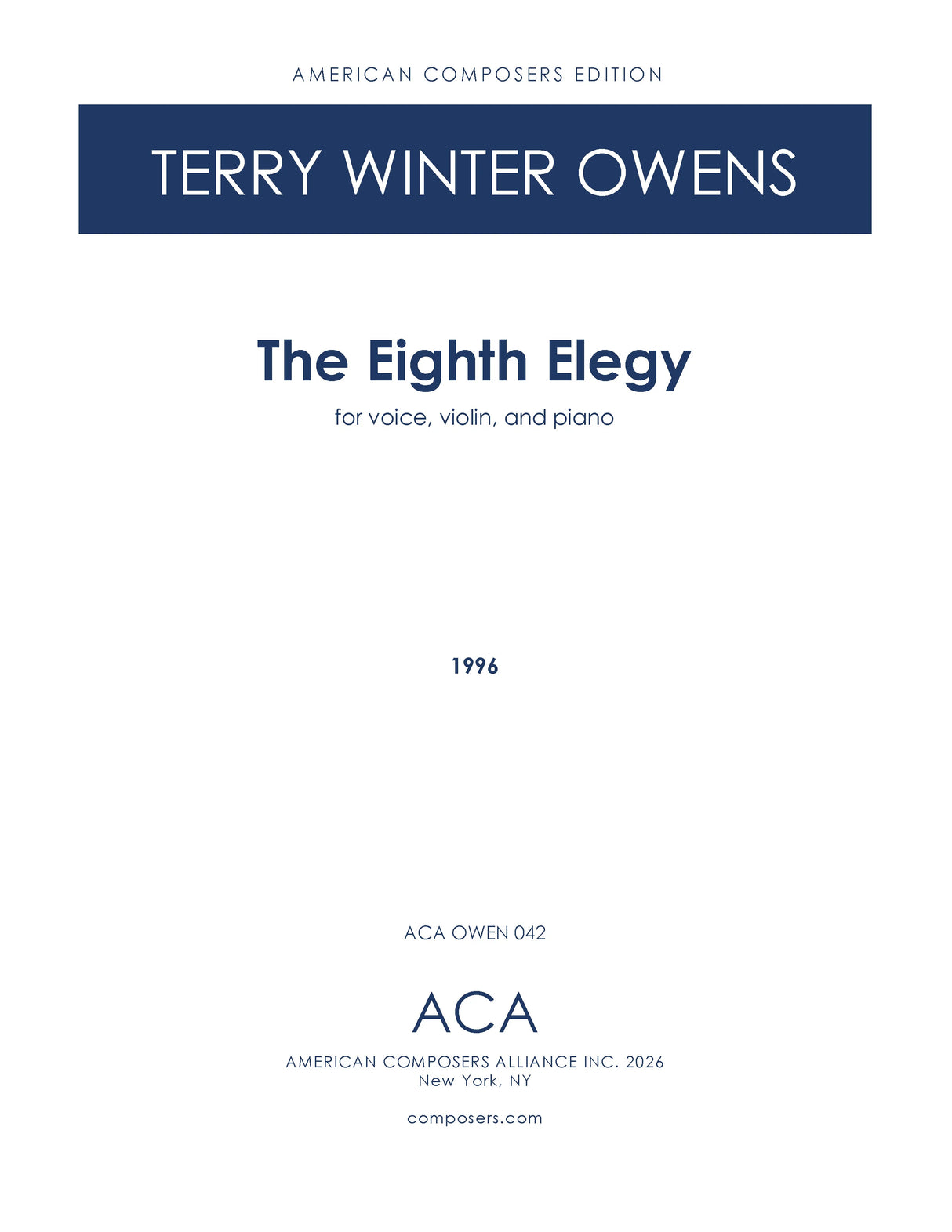 T.W. Owens: The Eighth Elegy