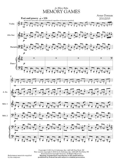 Dorman: Memory Games (for ensemble)