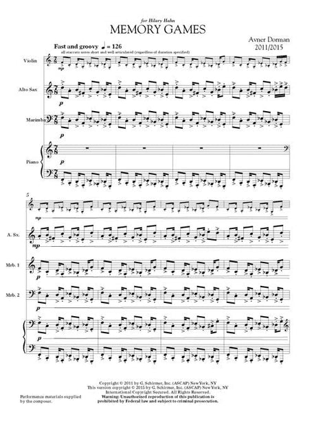 Dorman: Memory Games (for ensemble)