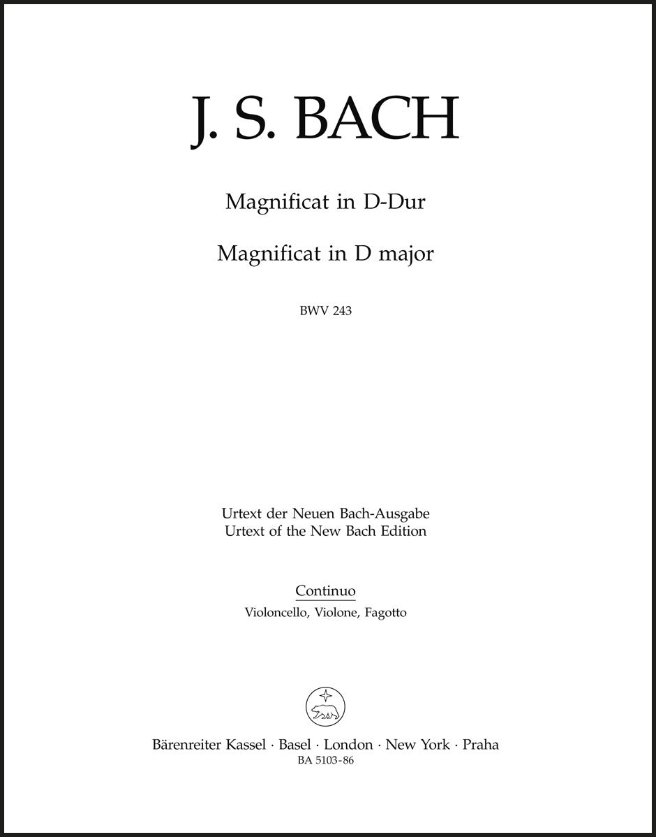 Bach: Magnificat in D Major, BWV 243, BWV³ 243.2 – Ficks Music