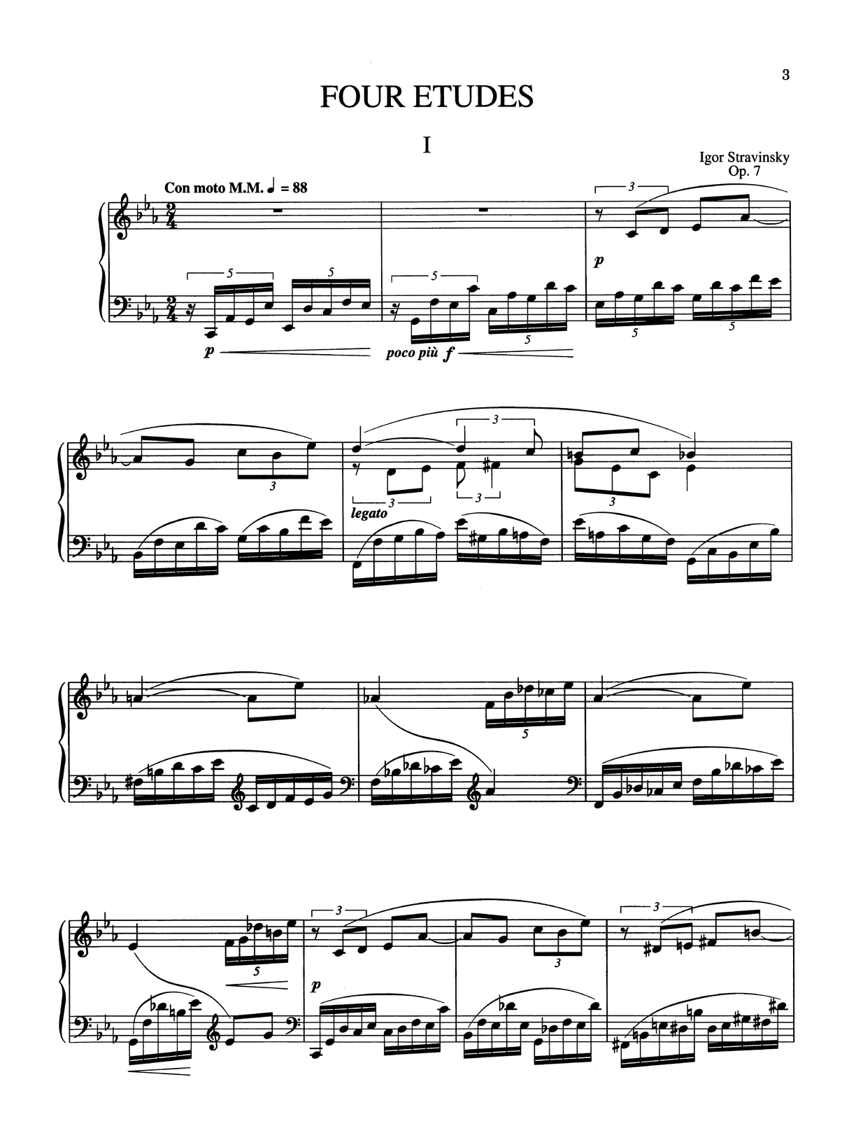 Stravinsky: Four Etudes, Op. 7