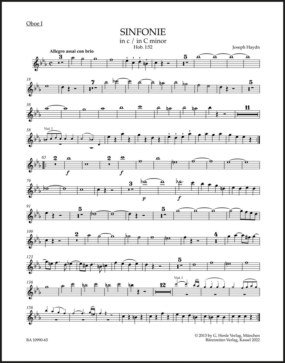 Haydn: Symphony in C Minor, Hob. I:52