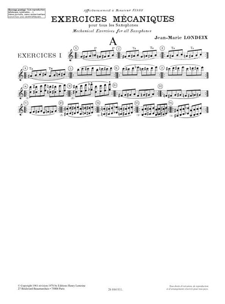 Londeix: Exercices mécaniques - Volume 2