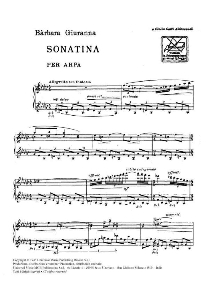 Giuranna: Sonatina for Harp