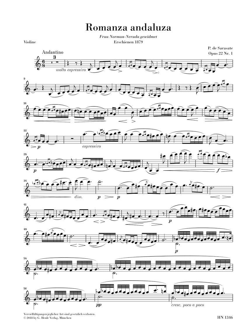 Sarasate: Romanza andaluza, Op. 22, No. 1
