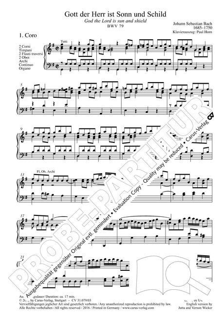 Bach: Gott, der Herr, ist Sonn and Schild, BWV 79