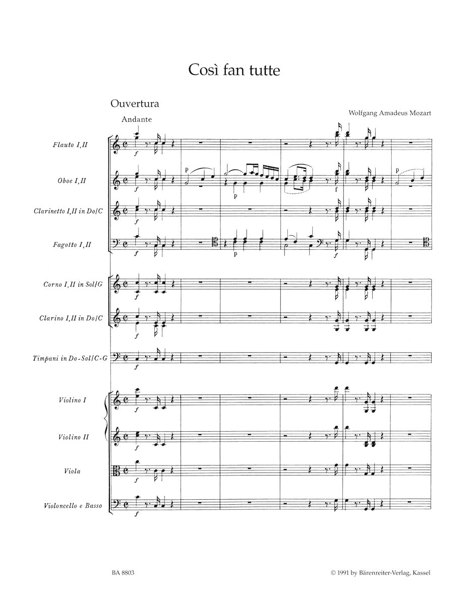 Mozart: Così fan tutte, K. 588 – Ficks Music