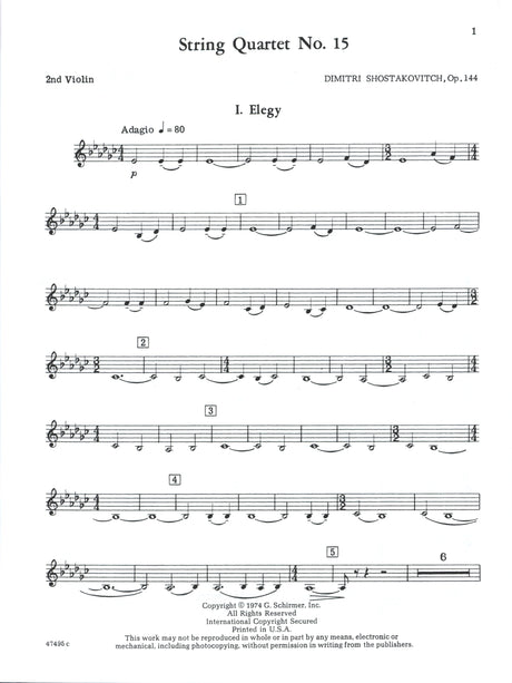 Shostakovich: String Quartet No. 15, Op. 144