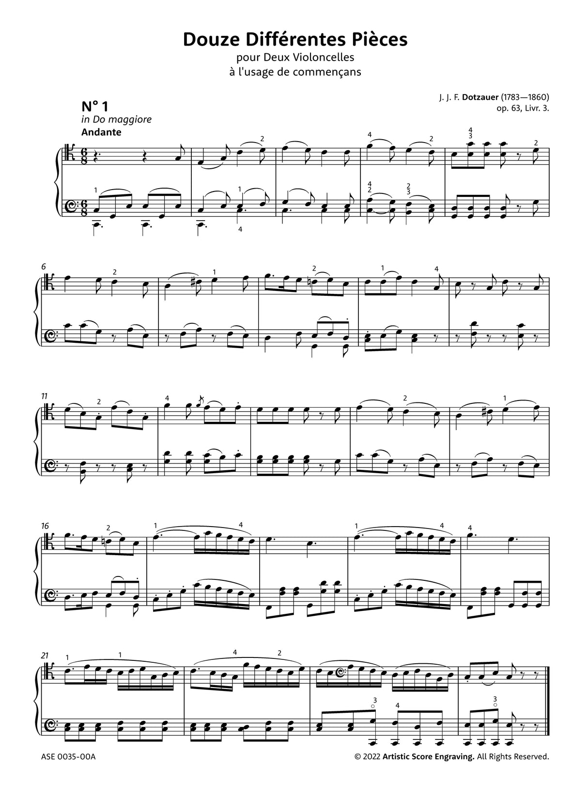 Dotzauer: Twelve Original Pieces, Op. 63 (Book 3)