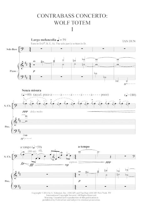 Tan Dun: Double Bass Concerto