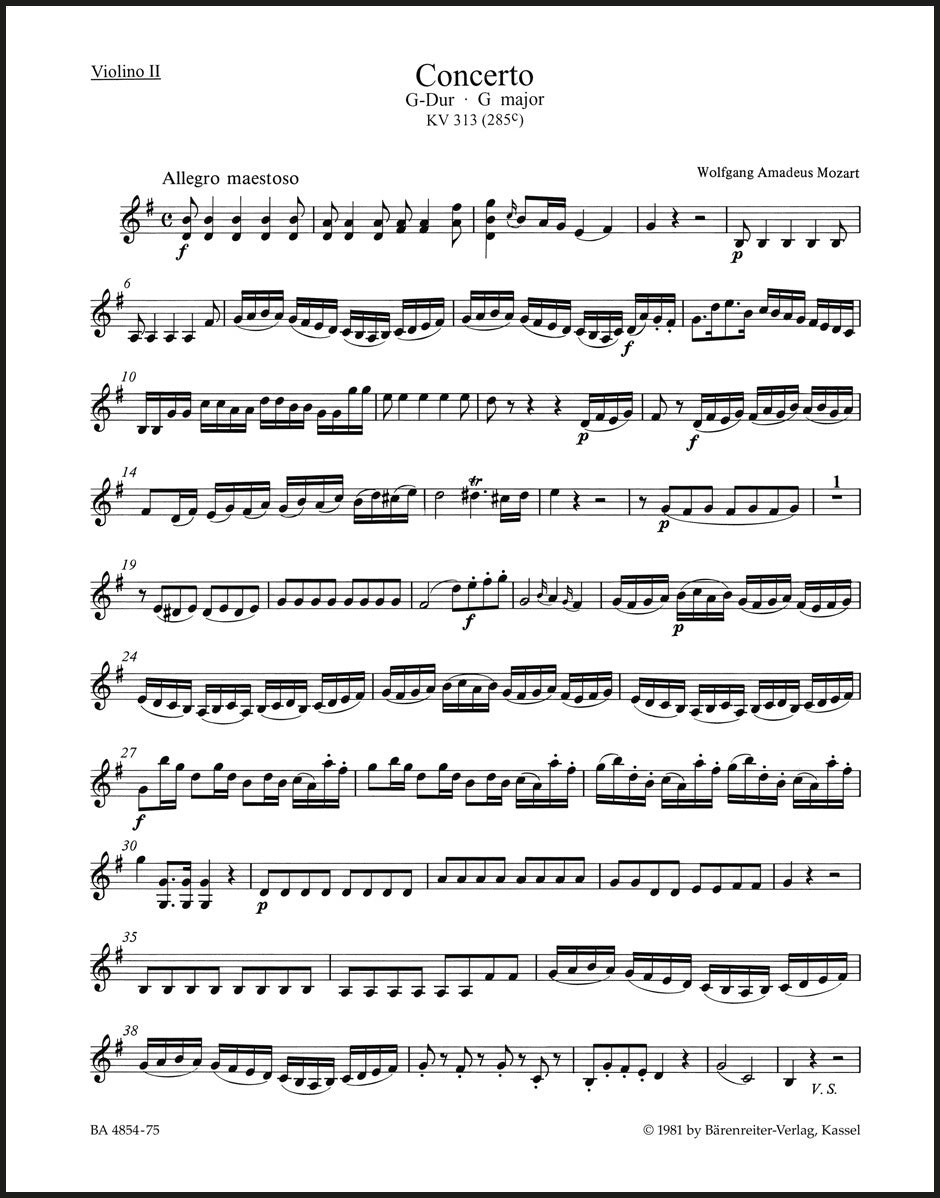 Mozart: Flute Concerto No. 1 in G Major, K. 313 (285c Mozart: Flute Concerto No. 1 in G Major, K. 313 (285c