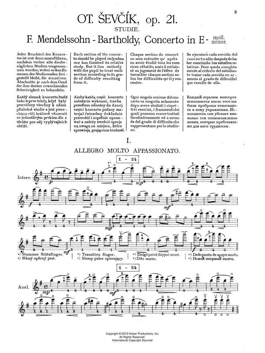 Ševčík-Mendelssohn: Violin Concerto in E Minor, Op. 64