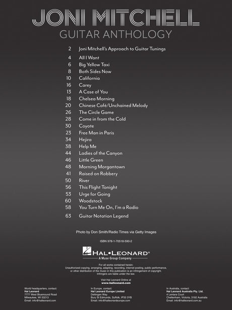 Joni Mitchell Guitar Anthology