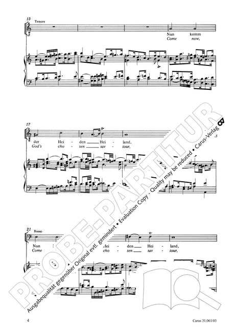 Bach: Nun komm, der Heiden Heiland, BWV 61