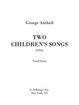 Antheil: Two Children's Songs