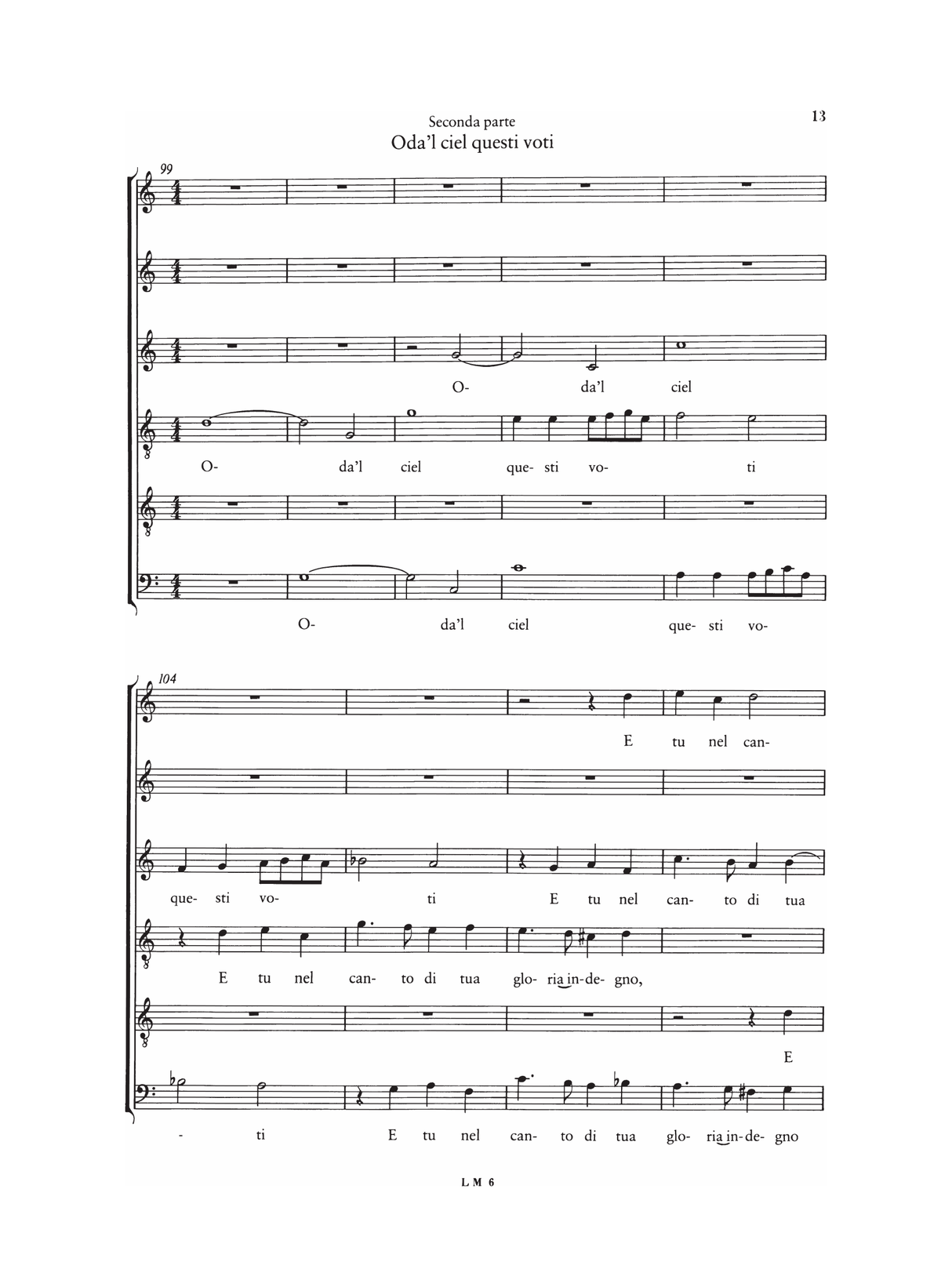 Marenzio: Il sesto libro de' madrigali a sei voci (1595)