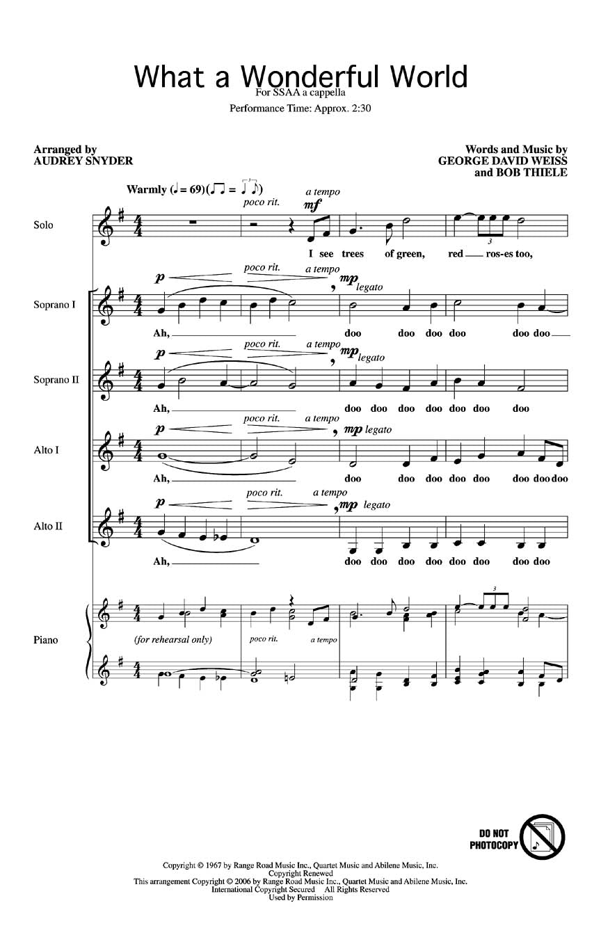 What a Wonderful World (arr. for female choir)