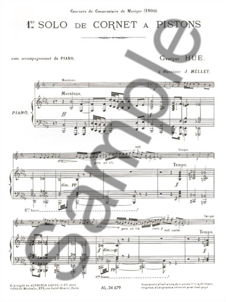 Hüe: Solo de cornet à pistons No. 1