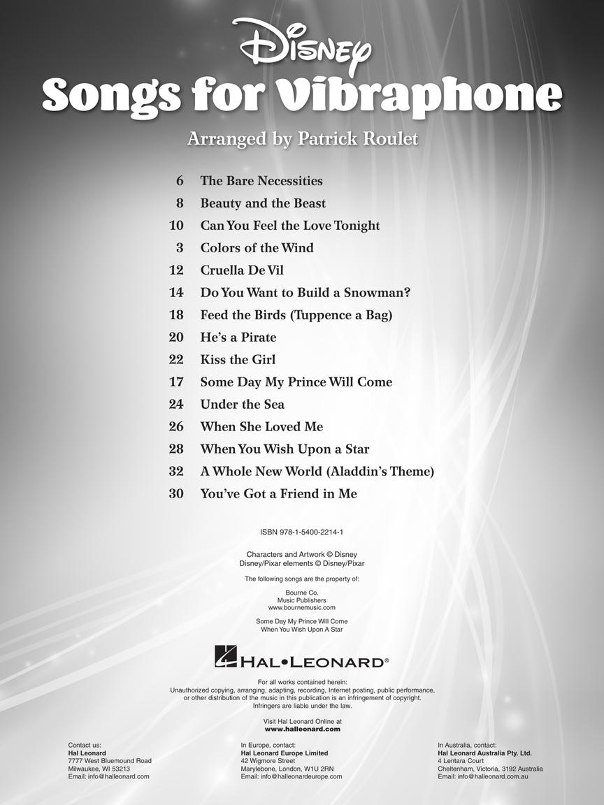 Disney Songs for Vibraphone