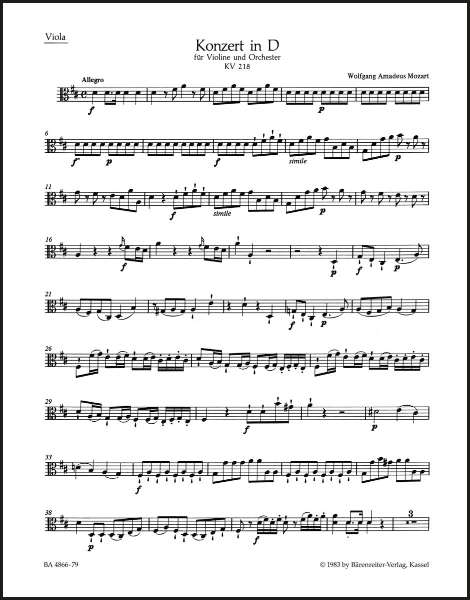 Mozart: Violin Concerto No. 4 in D Major, K. 218